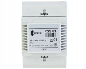 Transformator jednofazowy PSS 63 230/24V IP30 na szynę DIN TH-35 w obudowie