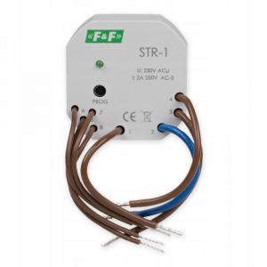 Sterownik rolet STR-1 dwuprzyciskowy, Un=230V AC, 8A, montaż w puszce podty