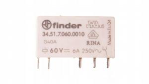 FINDER 34.51.7.060.0010 Przekaźnik 1P 6A 60V DC