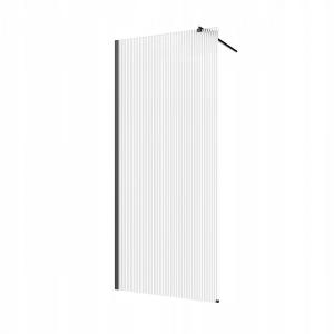 INVENA KABINA WALK-IN II TREND 110X200CM RYFLOWANA 8MM SHINY-GL.CZARNY