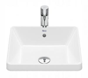 Umywalka wpuszczana w blat GAP Prostokątna 39x37cm, b/otw., z/przel. Biały