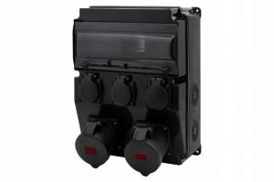 Rozdzielnica CAJA 12M SCENIC - gniazda proste 16A 5p, 32A 5p, 3x230V, 12 mo