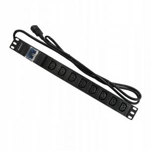 Listwa zasilająca antyprzepięciowa CB do szafy RACK 19 1U 10A PDU 8xIEC C1