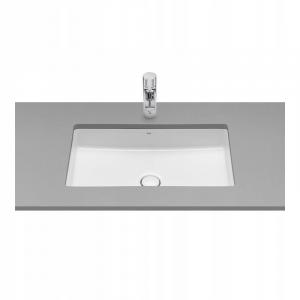 Umywalka podblatowa INSPIRA SQUARE 54x32cm, b/otw., b/przel. Biały ROCA