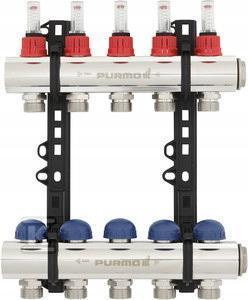 Rozdzielacz 9-ob PURMO Premium rotametrami z 48h