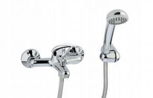 VALVEX Bateria wannowa Alba ścienna dwuotworowa z akcesoriami chrom