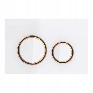 Przycisk uruch GEBERIT Sigma50 okrągły przedni szklany złoty/czerwony