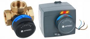AFRISO Zestaw regulacyjny: 4-drogowy obrotowy zawór miesz + siłownik elektr