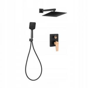 Bateria natryskowa INVENA zestaw podtynkowy MIDNIGHT BLACK GOLD 48h