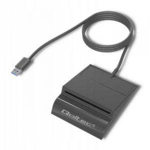 QOLTEC Inteligentny czytnik chipowych kart ID SCR-0636, USB typu C, 50636