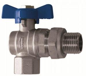 INVENA ZAWÓR KULOWY KĄTOWY ZE ŚRUBUNKIEM DN 20 Z NIEBIESKIM MOTYLKIEM PROV