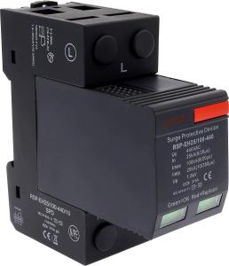 Ogranicznik przepięć do zastosowań wysokonapięciowych, T1+T2, 400V AC, Iimp
