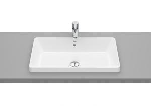 Umywalka wpuszczana w blat GAP Prostokątna 60x37cm, b/otw., z/przel. Biały