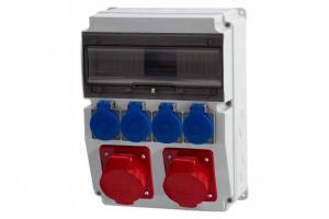 Rozdzielnica CAJA 12M - gniazda 16A 5p, 32A 5p, 4x230V + zabezpieczenia (RC