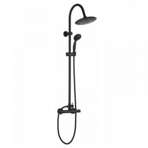 INVENA DESZCZOWNIA Z BATERIĄ TERMOSTATYCZNĄ GRACJA SLIM CZARNA