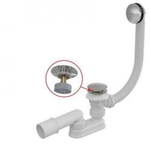 ALCADRAIN Syfon wannowy ALCA z korkiem clik-clak DN 70 H-120 chrom