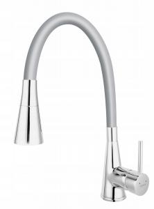 FERRO Bateria zlewozmywakowa Zumba II, srebrna elastyczna wylewka 2F, chrom