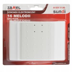 ZAMEL Dzwonek elektroniczny 16 melodii, DNU-912/N 8-220V, ecru