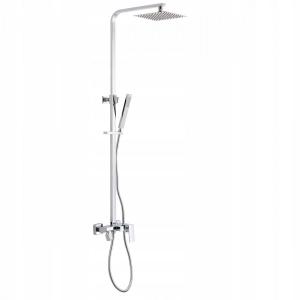 INVENA DESZCZOWNIA Z BATERIĄ NATRYSKOWĄ PAROS INVENA TREND CHROM