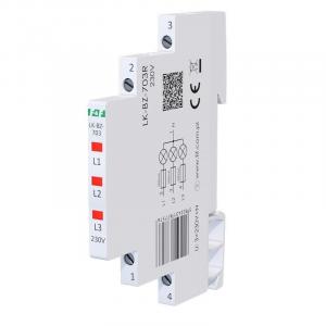 Lampka kontrolna zasilania z zabezpieczeniem LK-BZ-703R 1/3S 3X230V 3xLED C