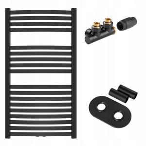 INVENA GRZEJNIK ŁAZ. 540X1000 + KPL. DUOPLEX + MASKOWNICA PODW. - CZARNY