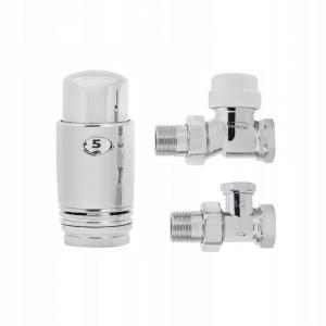 Komplet termostatyczny INVENA PROSTY CHROM z głowicą 48h