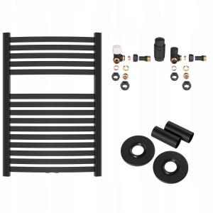 INVENA GRZEJNIK ŁAZ. 540X800 + KPL. OSIOWY + MASKOWNICA POJ. - CZARNY