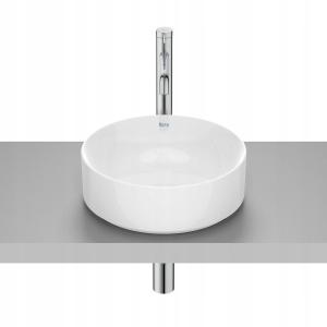 Umywalka nablatowa ONA ROUND 37cm, b/otw., b/przel. Biały ROCA