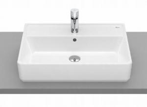 Umywalka nablatowa GAP ALTER 60x42cm, z/otw., z/przel. Biały ROCA