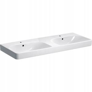 Umywalka podwójna Smyle Square B120 cm, H16.5 cm, T48 cm, z dwoma przelewam