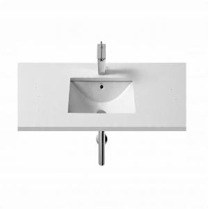 Umywalka wpuszczana/podwieszana DIVERTA 50x38cm, b/otw., z/przel. Biały