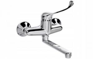 VALVEX Bateria ścienna Medica dwuotworowa z krótką wylewką chrom