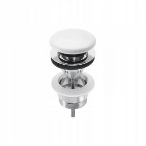 Korek umywalkowy Klik-Klak Uniwers. Ceramiczny Biały ROCA