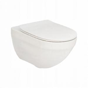 Miska wisząca HEBE 52x36cm Rimless Biały + Deska Slim wolnoopad. ROCA[16]