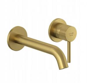 Bateria umywalkowa ścienna KLUDI BOZZ 1-uchwytowa 2-otw złoty szczotkowany