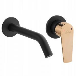 Bateria umywalkowa INVENA podtynkowa MIDNIGHT BLACK GOLD 48h