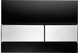 Przycisk spłukujący TECE square podwójny do WC szkło/stal szczotkow czarny