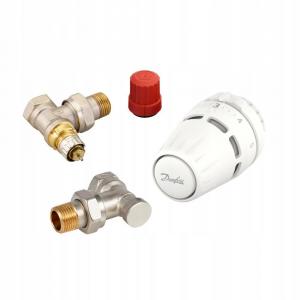 DANFOSS Zestaw termostatyczny KĄTOWY 1/2 CALA z głowicą REGUS RAN-N 48h