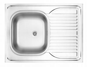 Zlewozmywak Tango dekor 1-komorowy z ociekaczem 800x600x150, 2 + osprzęt