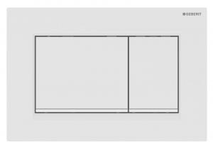 Przycisk uruchamiający Geberit Sigma20, przedni, biały mat-biały-biały mat, easy-to-clean, prostokątny