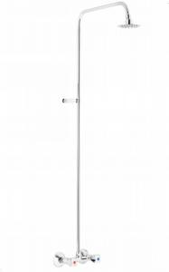 Bateria natryskowa ścienna ARMATURA KRAKÓW AGAT 1-uchwyt. 2-otworowa chrom