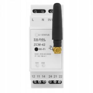 Programator czasowy ustawiany poprzez Wi-Fi, 2xNO/NC 16A, 230V AC ZCM-42