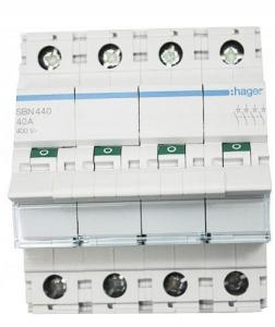 HAGER Modułowy rozłącznik izolacyjny 4P 40A 400VAC