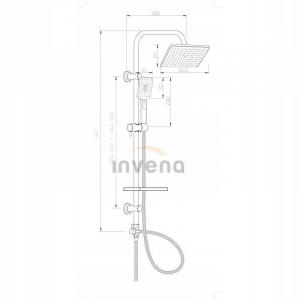 Zestaw prysznicowy - deszczownia INVENA NYKS 48h