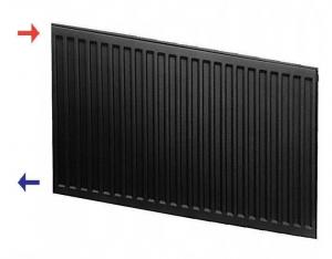 Grzejnik POLSKI STALOWY INVENA RAL 9005 C22 600x600 C 22 Boczny CZARNY