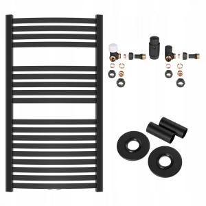 INVENA GRZEJNIK ŁAZ. 540X1000 + KPL. OSIOWY + MASKOWNICA POJ. - CZARNY