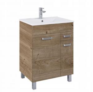 Szafka stojąca 2-drzwiowa z szufladą 600 x 456 x 821mm Dąb Canela ROCA SUNN