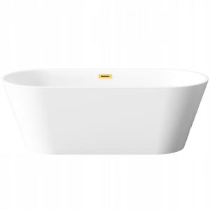 INVENA WANNA WOLNOSTOJĄCA 170 CM LIMNOS Z SYFONEM ZŁOTY