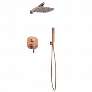 INVENA ZESTAW PODTYNKOWY Z BATERIĄ PODTYNKOWĄ 2F GLAMOUR MIEDŹ INVENA TREND