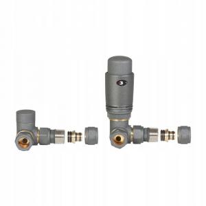 Zestaw termostatyczny INVENA osiowy GRAFIT STRUKTURALNY pex16 - miedź15 48h